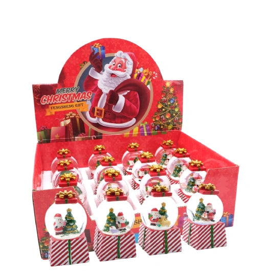 JENAM CHRISTMAS - CANDY STRIPE LIGHT UP SNOW GLOBE 7.5CM ASSORTED