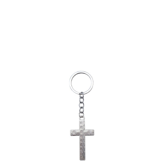 JENAM SILVER CROSS KEYRING