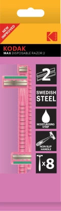 KODAK PINK 2 BLADE DISPOSABLE RAZOR 8 PACK