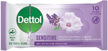 DETTOL SENSITIVE HYGIENE WIPES 10