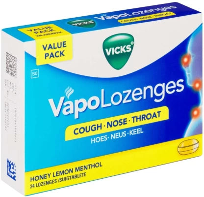 VICKS HONEY LEMON MENTHOL VAPOLOZENGES 24