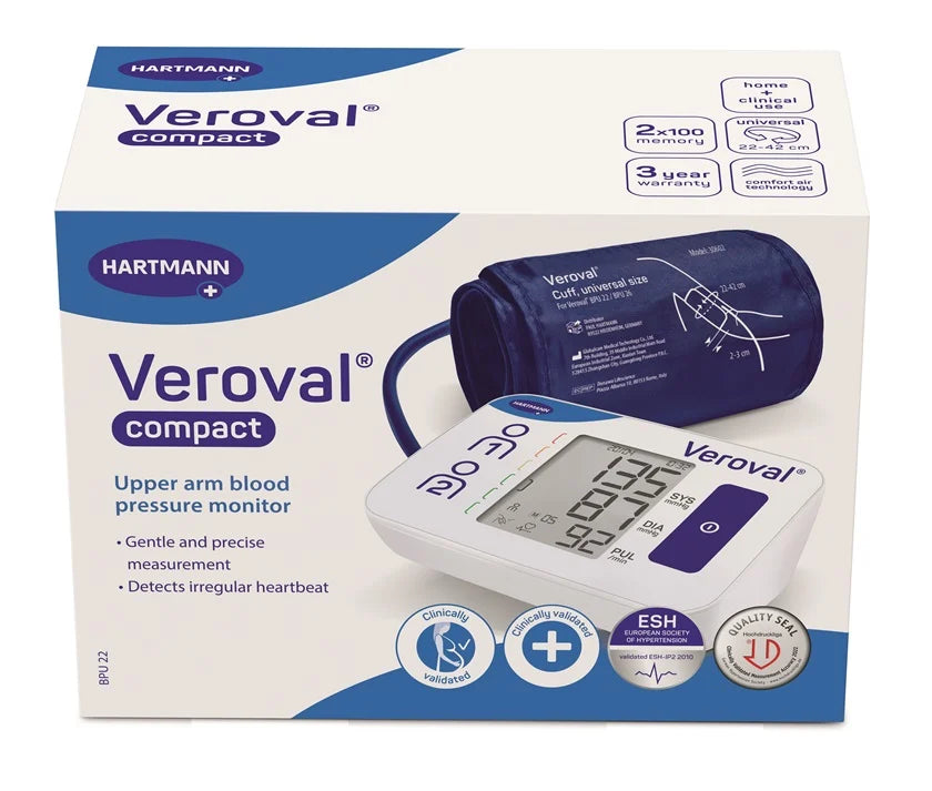 VEROVAL COMPACT UPPER ARM BLOOD PRESSURE MONITOR WITH CUFF