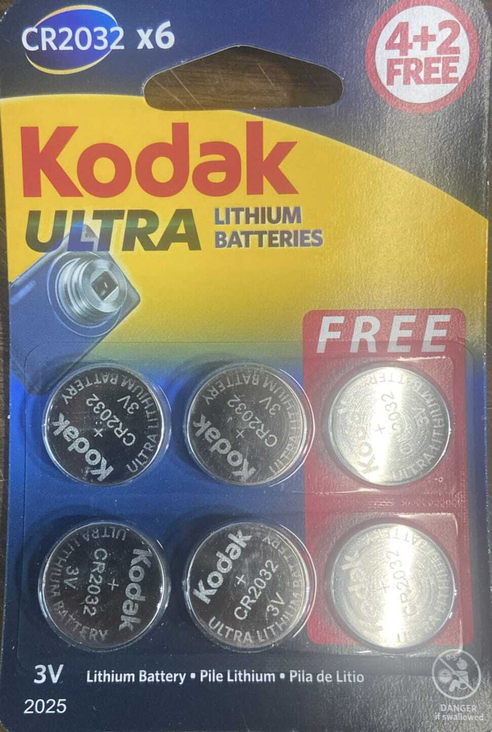 KODAK BATTERY ULTRA LITHIUM CR2032 SINGLE